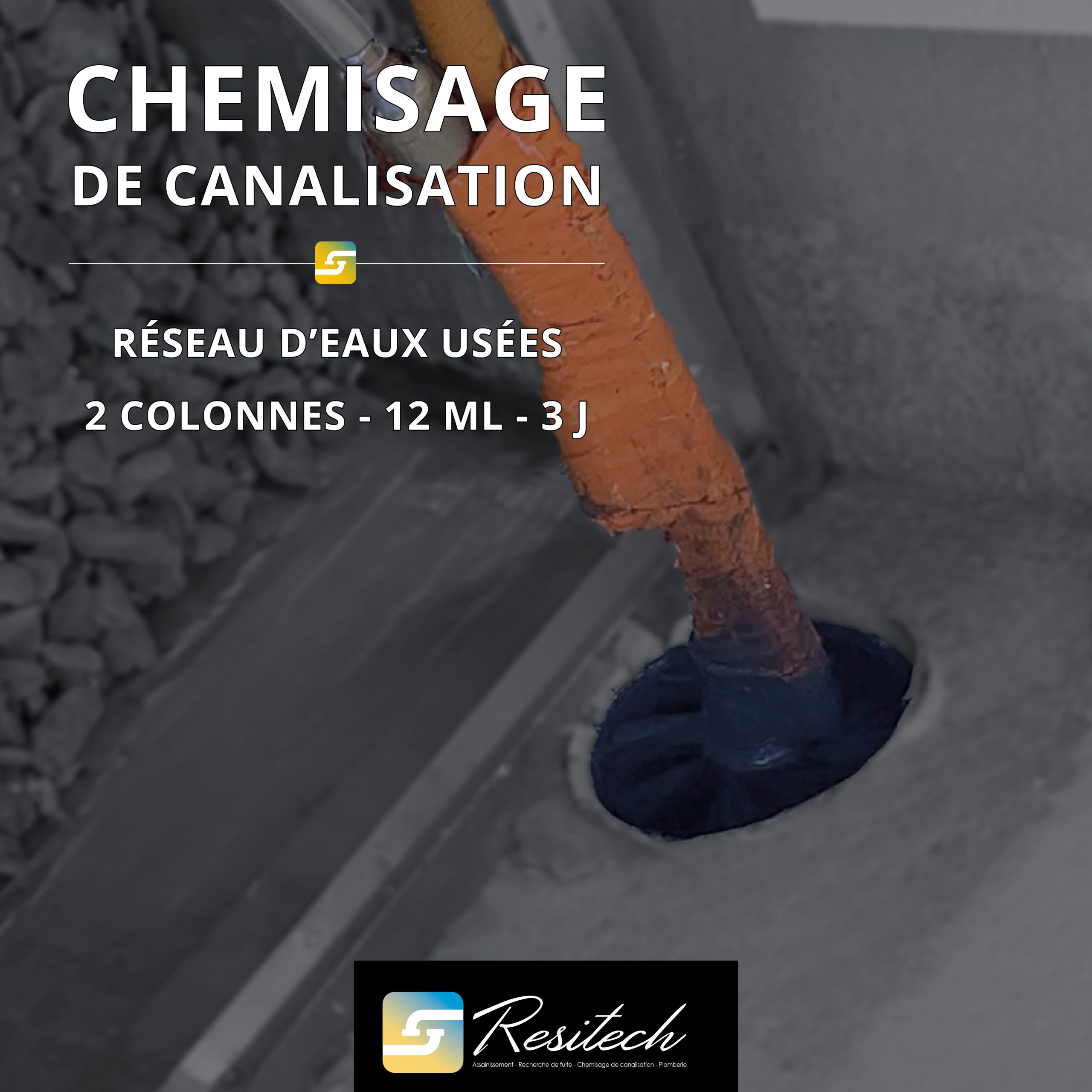 Chemisage de 2 colonnes en urgence à Antibes