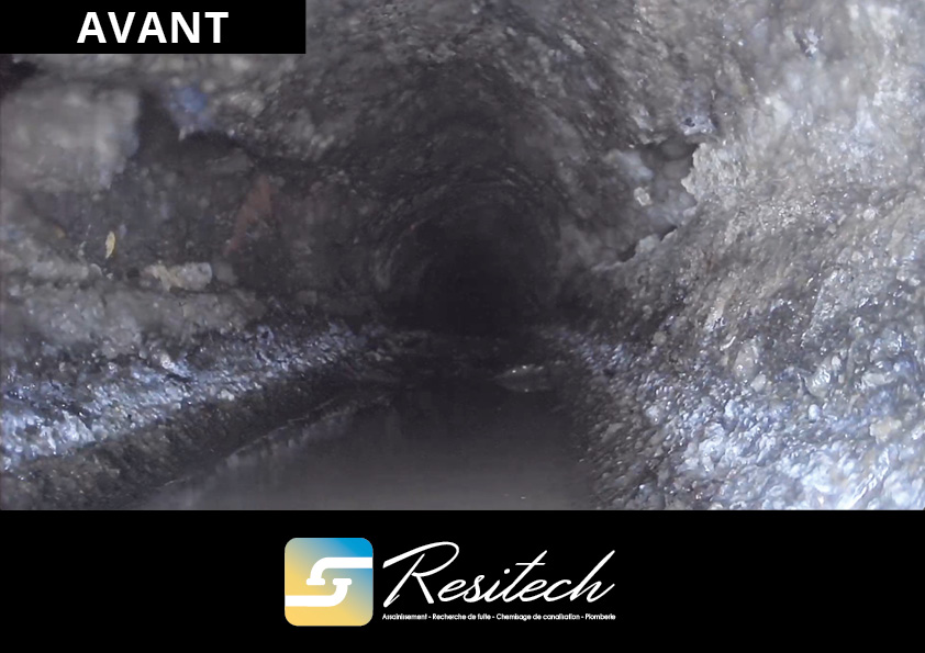 Collecteur EP cassé avant chemisage Resitech